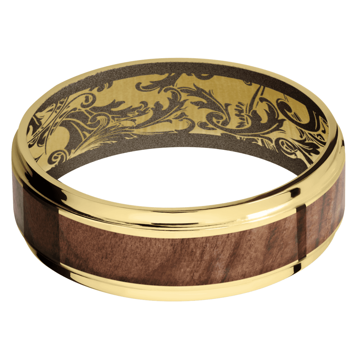 10K Yellow Gold + Polish , Polish Finish + Burnt Bronze