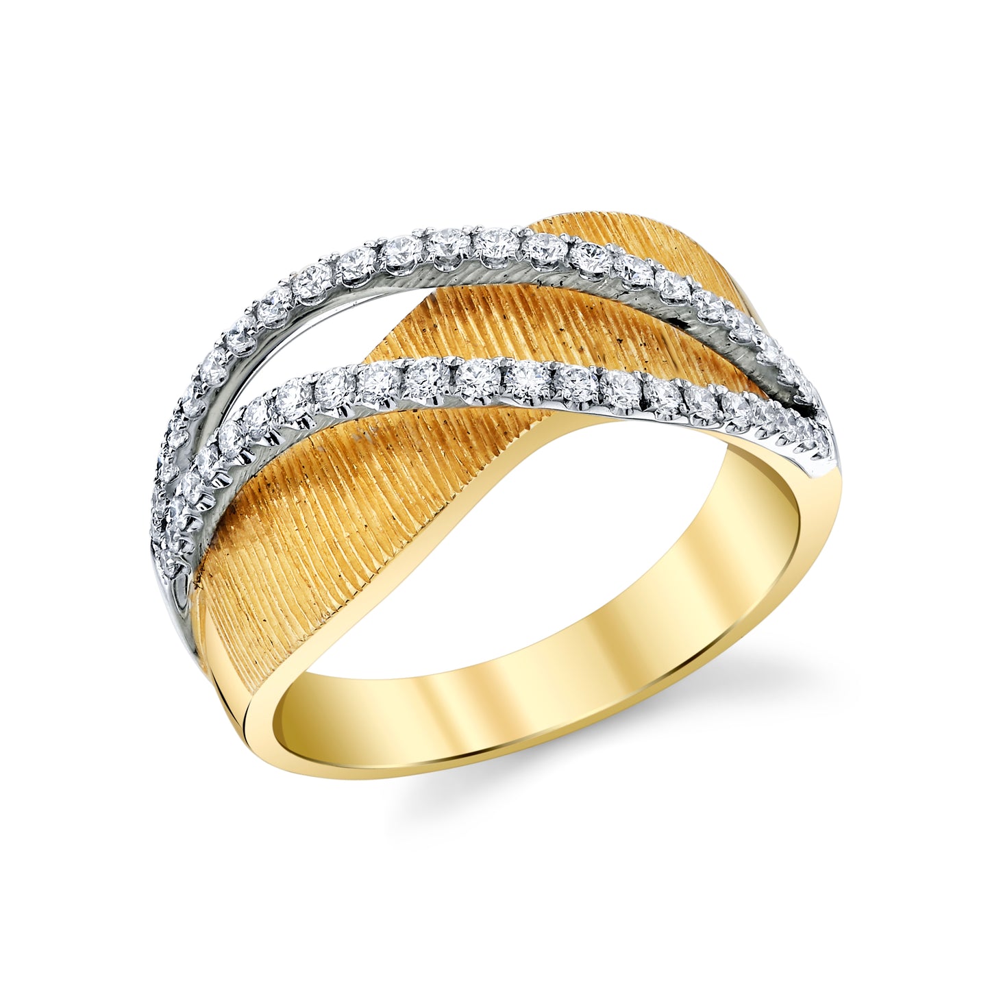 18K Yellow Gold Fashion Ring With Diamond Accents (.36ctw)