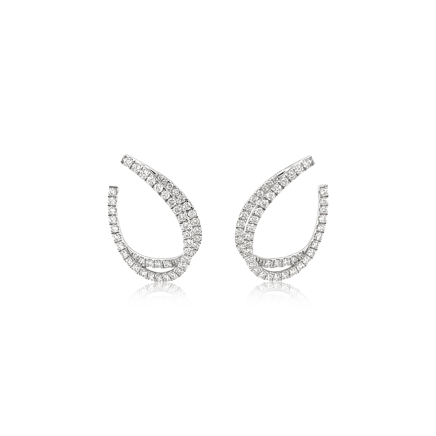 14K White Gold Diamond Hoop Earrings (1.50ctw)