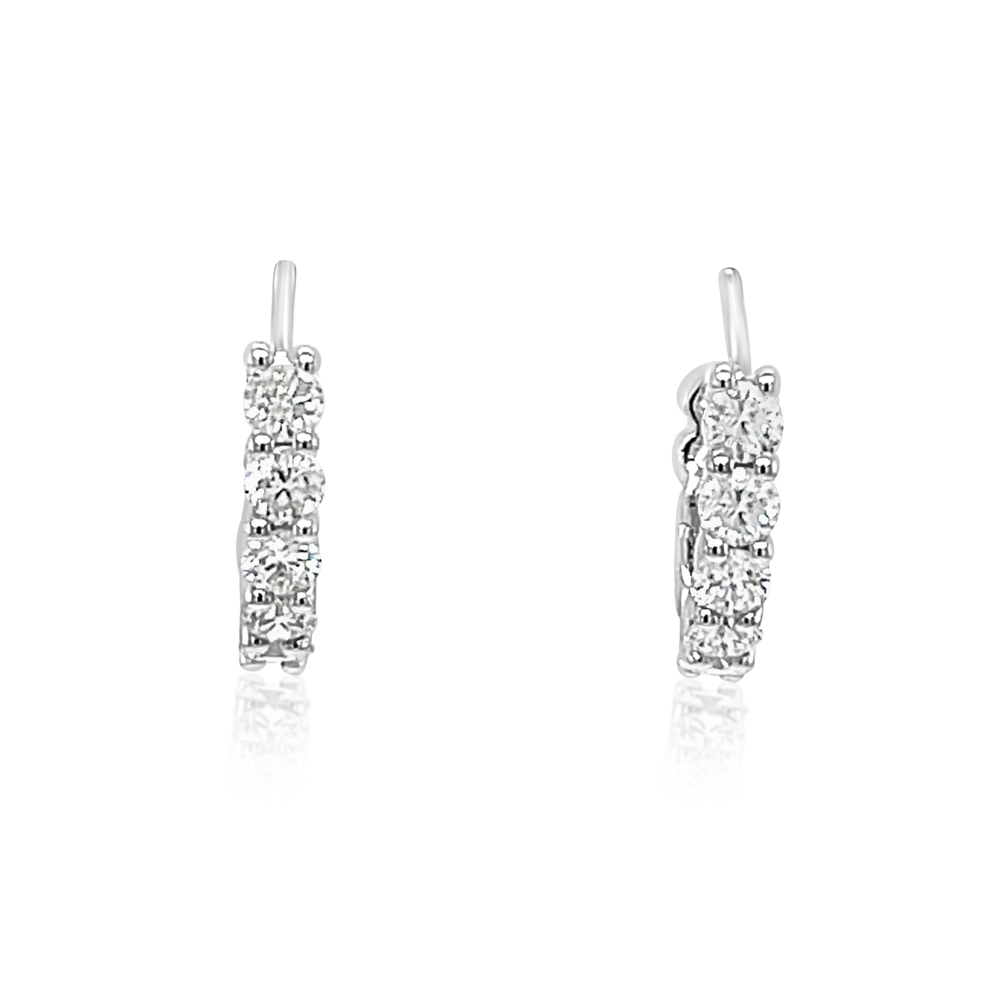 14K White Gold Diamond Hoops (1ctw)