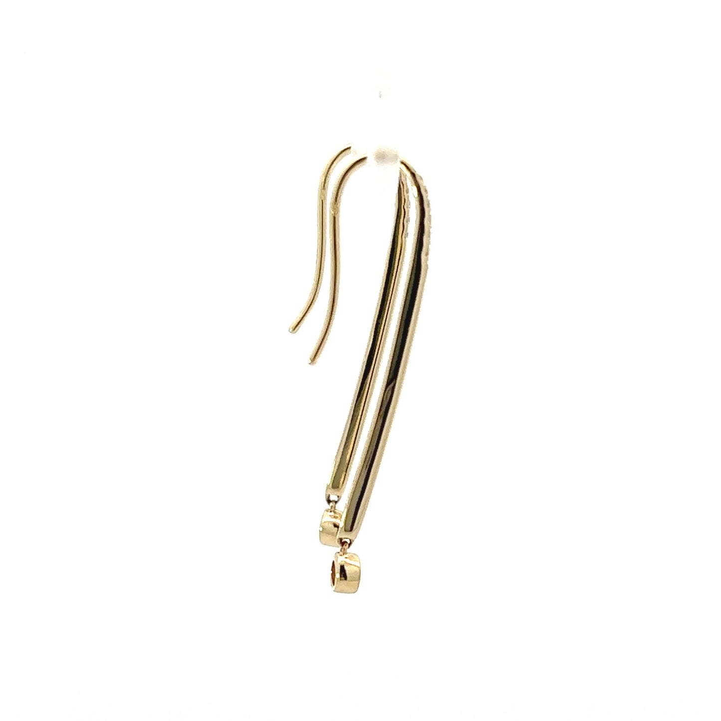 14K Yellow Gold Bezel Set Diamond Drop Earrings (.25ctw)