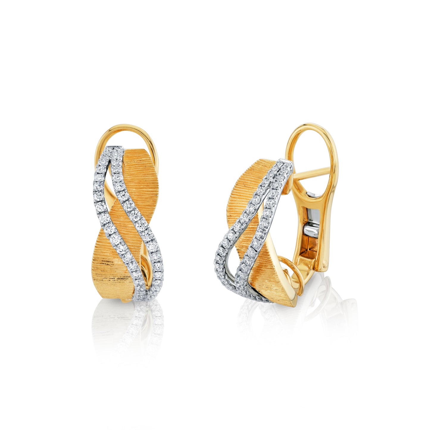 18K Yellow Gold Fashion Earrings With Diamond Accents (.68ctw)