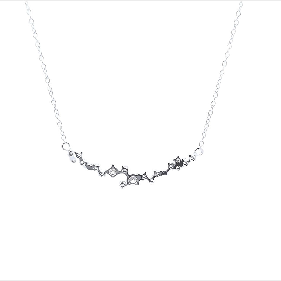 14K White Gold Floating Diamond Bar Necklace (.55ctw)