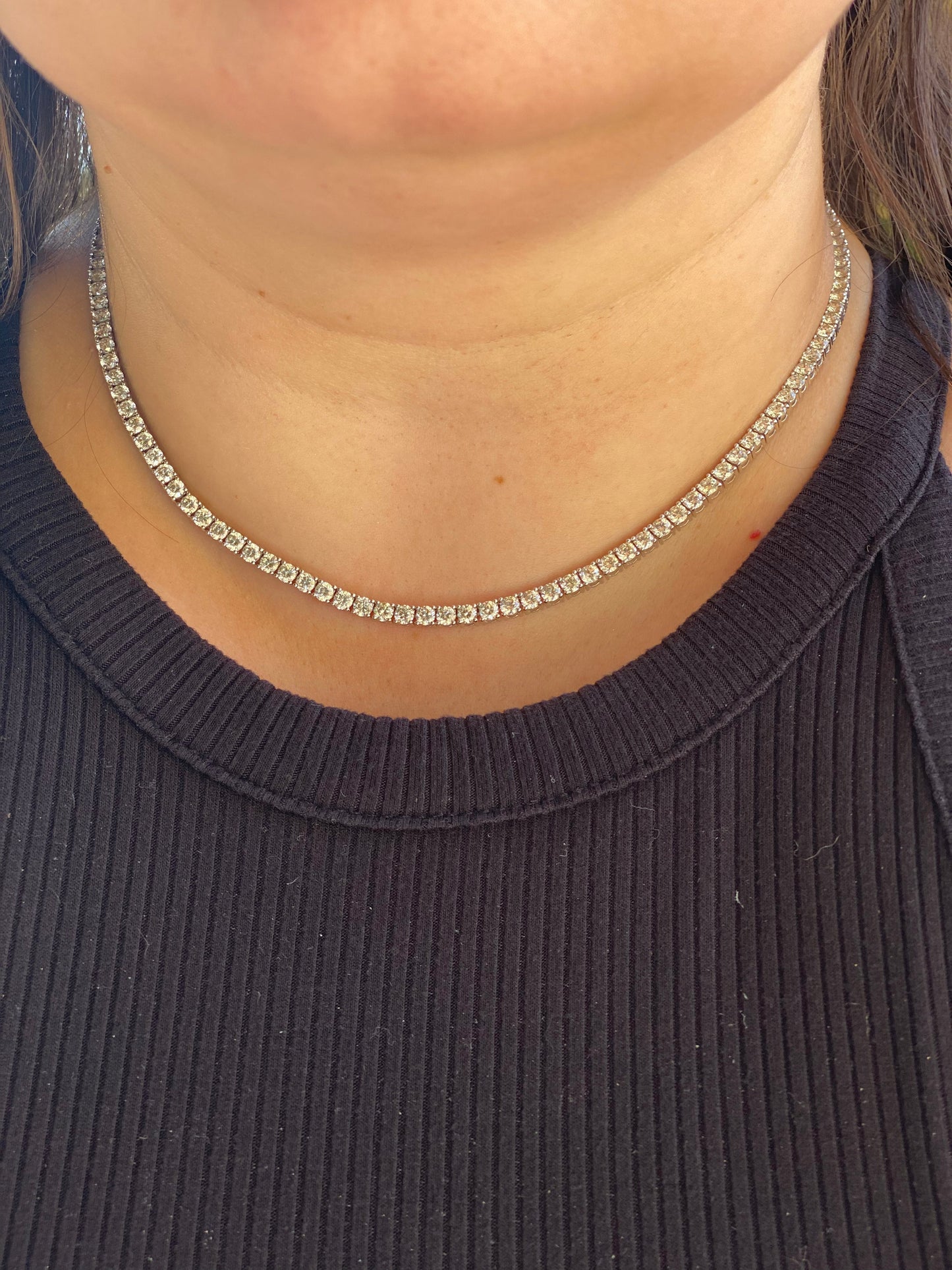 18K White Gold Diamond Necklace (13.03ctw)