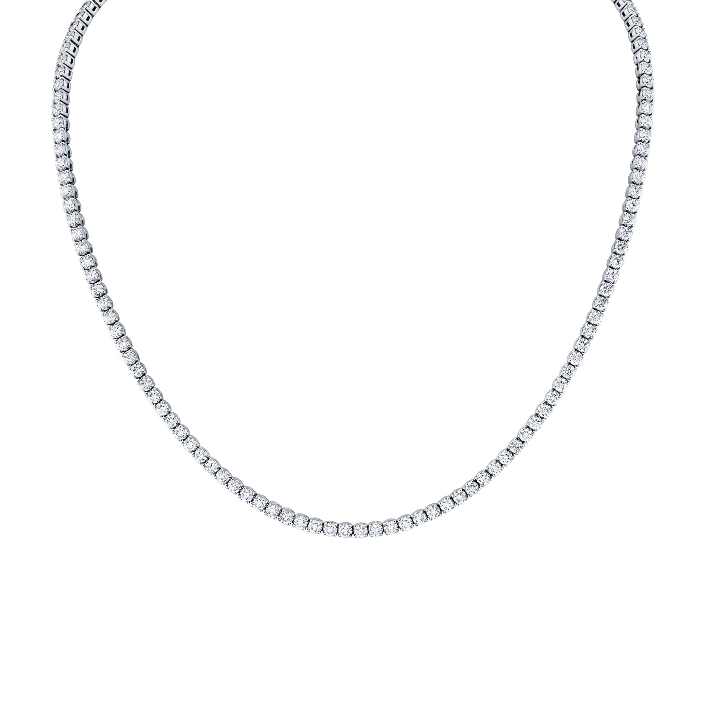 14K White Gold Four Prong Setting Diamond Riviera (11ctw)