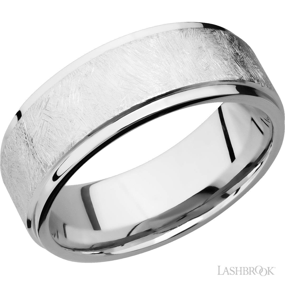 14K White Gold with Distressed , Polish Finish