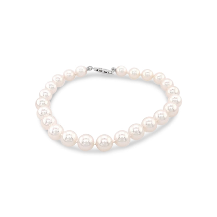 14K White Gold Akoya Pearl Bracelet