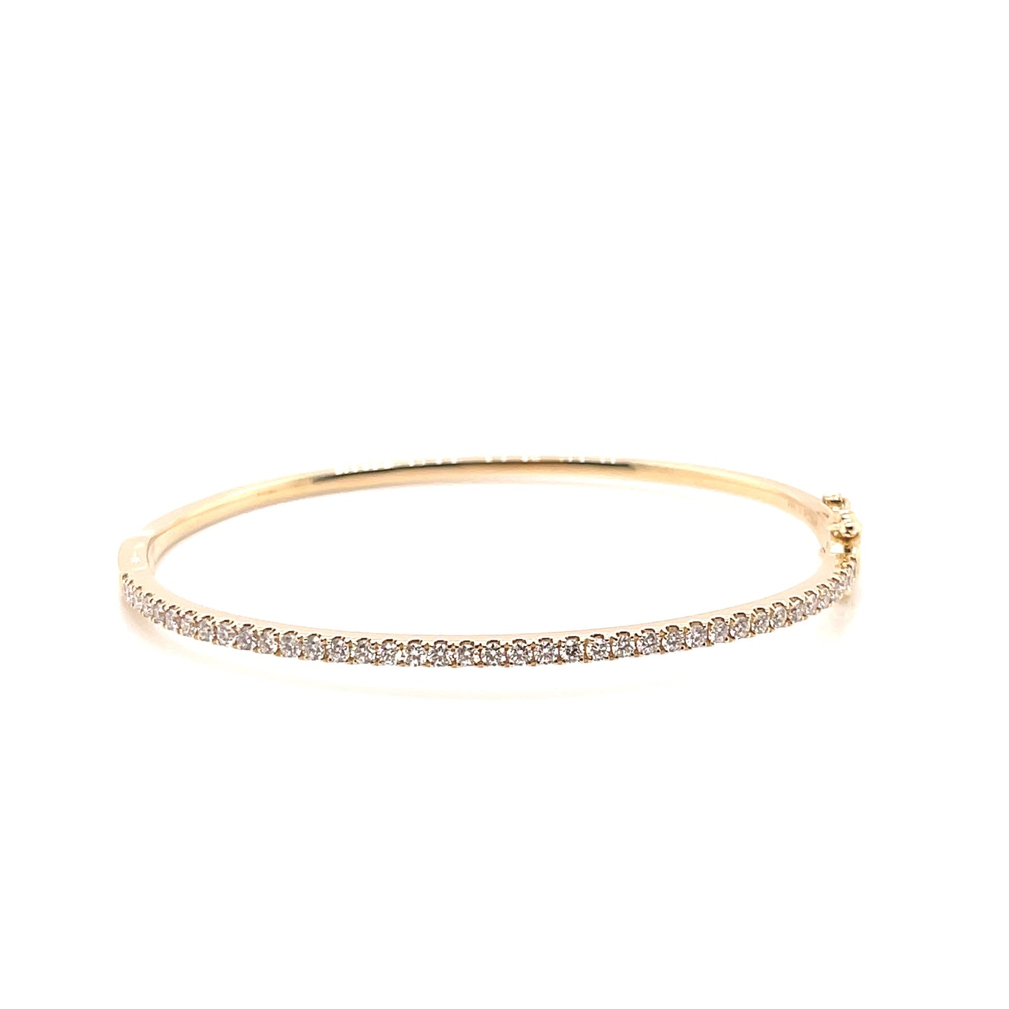 14K Yellow Gold Single Row Diamond Bangle (.94ctw)