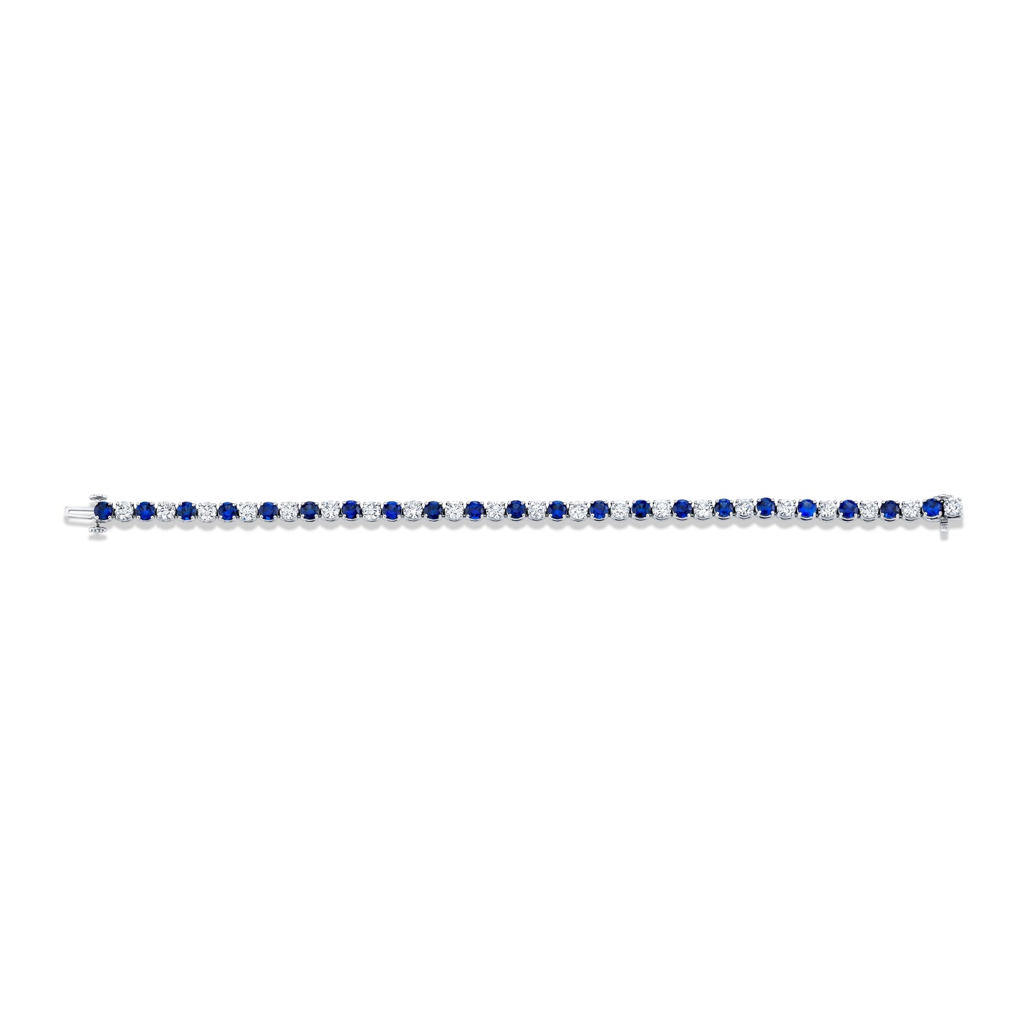 Platinum Sapphire And Diamond Tennis Bracelet (9.90ctw)