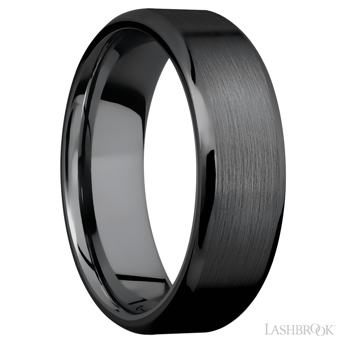 Zirconium Men's 7MM Wedding Ring With Satin Finish