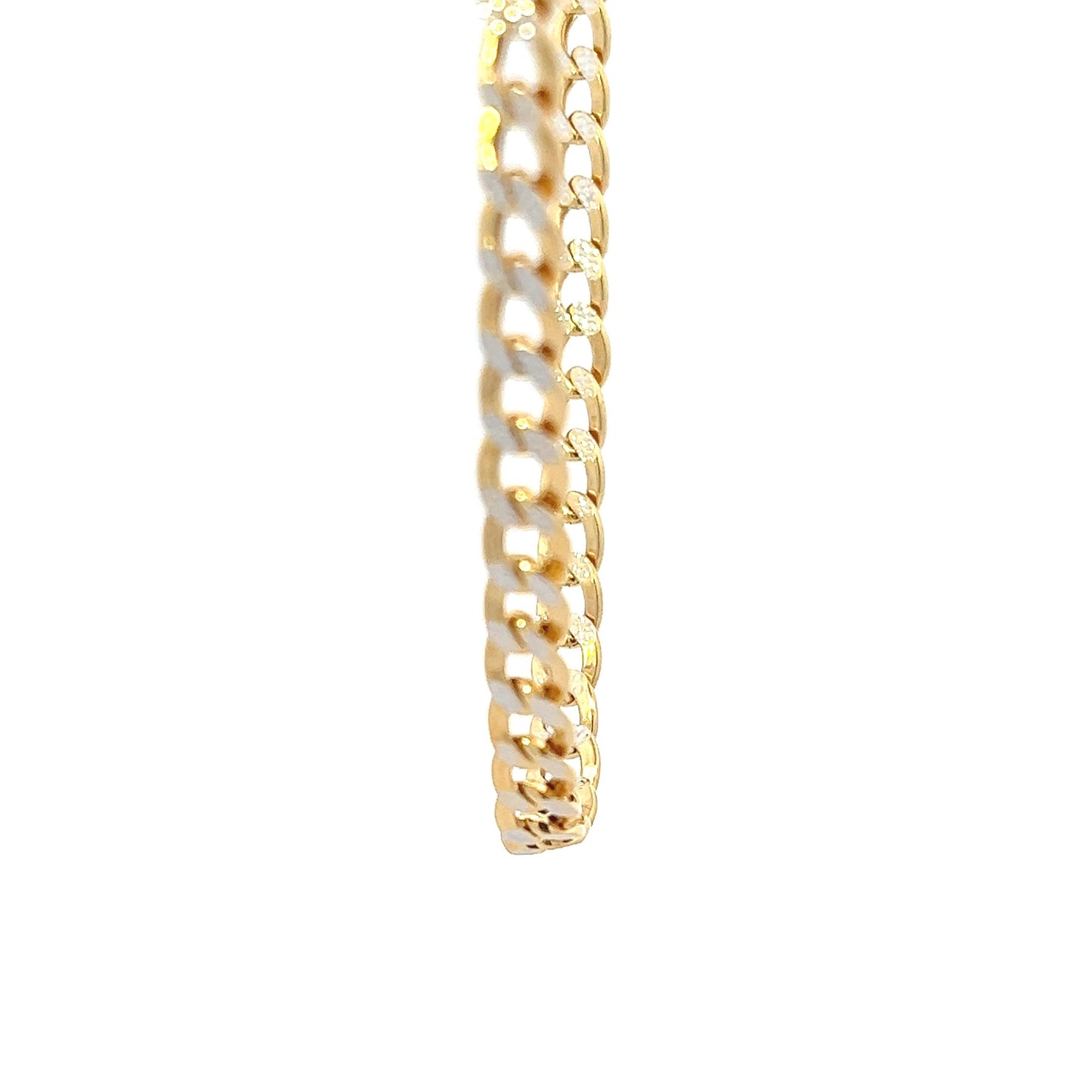14K Yellow Gold Diamond Cut Curb Link Chain (22")