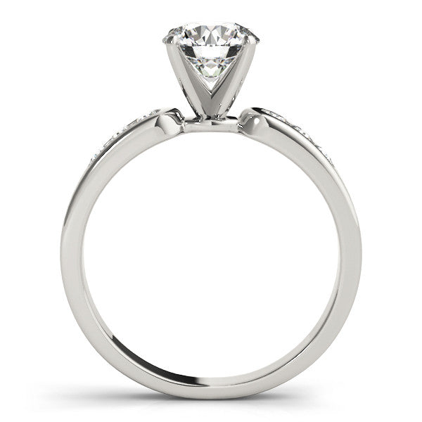 14K White Gold Round Brilliant Engagement Ring With Channel Set Diamond Accents (1.35ctw)