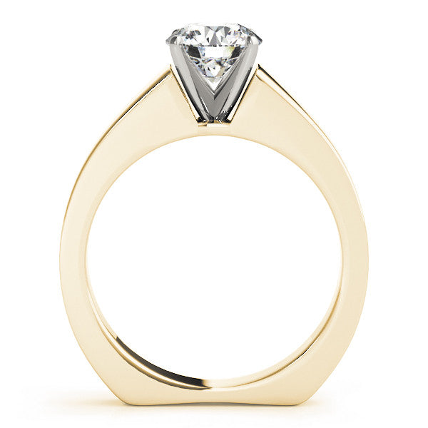 14K Yellow Gold Round Brilliant Diamond Solitaire European Shank Engagement Ring (1ct)