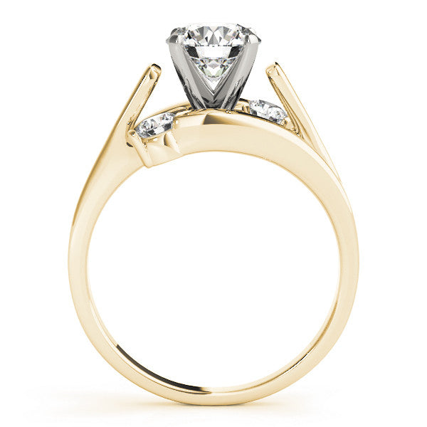 14K Yellow Gold Round Brilliant Diamond Bypass Engagement Ring With Diamond Accents (1.25ctw)