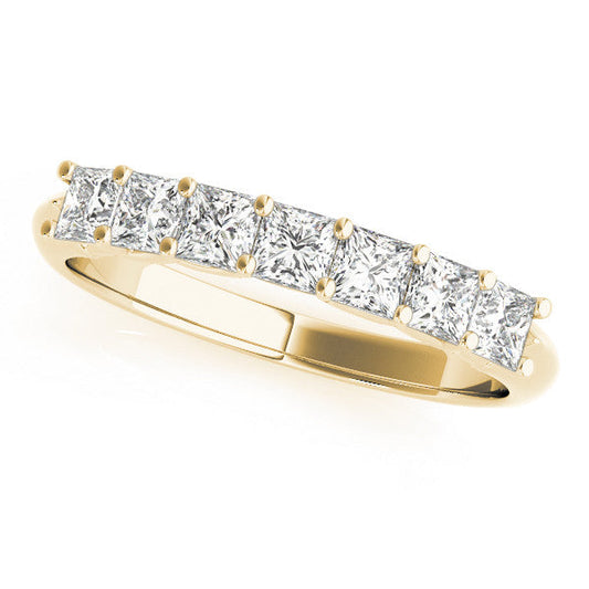 14K Yellow Gold Princess Cut Diamond U Prong Wedding Ring (.75ctw)