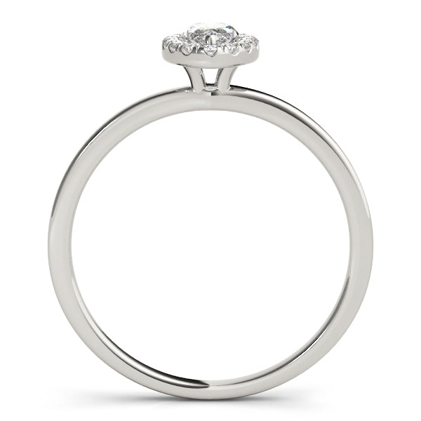 14K White Gold Marquise Diamond Halo Engagement Ring (1.12ctw)