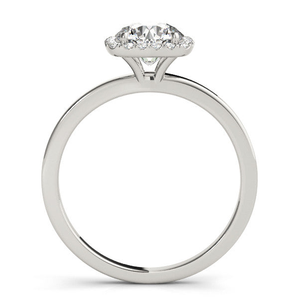 14K White Gold Lab-Grown Round Brilliant Cushion Halo Engagement Ring - Options Available