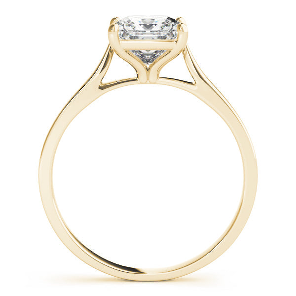 14K Yellow Gold Princess Cut Diamond Basket Set Cathedral Style Solitaire (1ct)