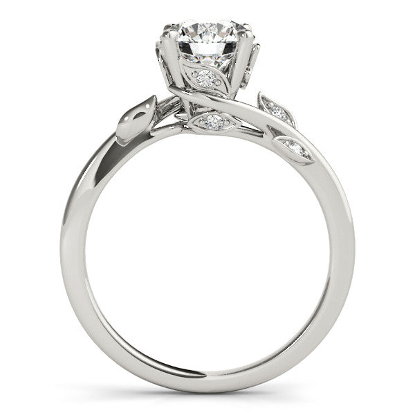 14K White Gold Lab-Grown Round Brilliant Diamond Vine Inspired Engagement Ring - Options Available