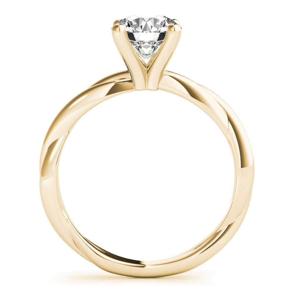 14K Yellow Gold Round Brilliant Diamond Twisted Shank Engagement Ring (1ct)