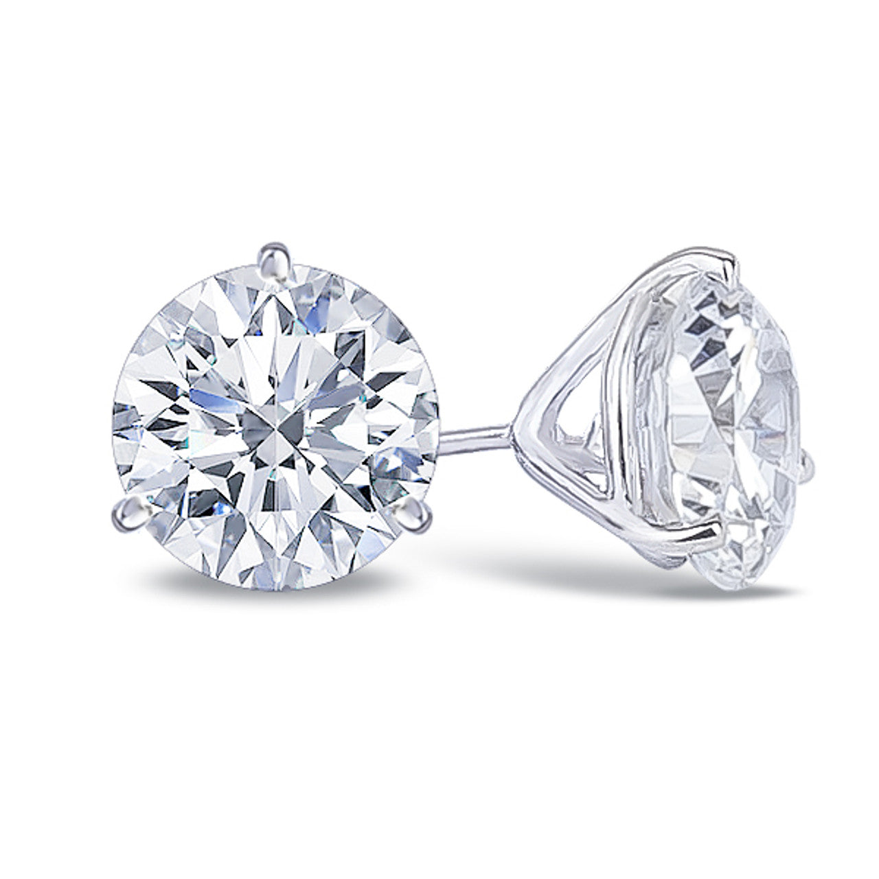 14K White Gold Lab-Grown Diamond Stud Earrings (options available)