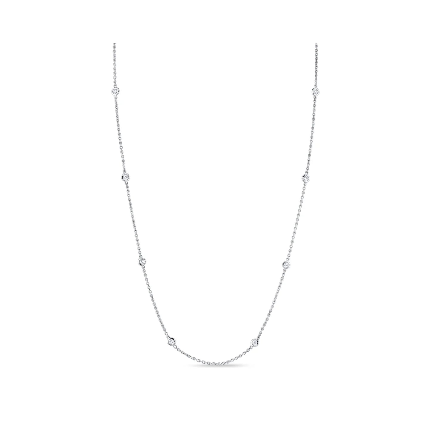 14K White Gold Lab-Grown Diamonds By The Yard Necklaces