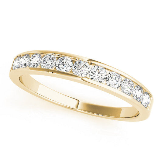 14K Yellow Gold Round Brilliant Diamond Channel Set Wedding Ring (.25ctw)