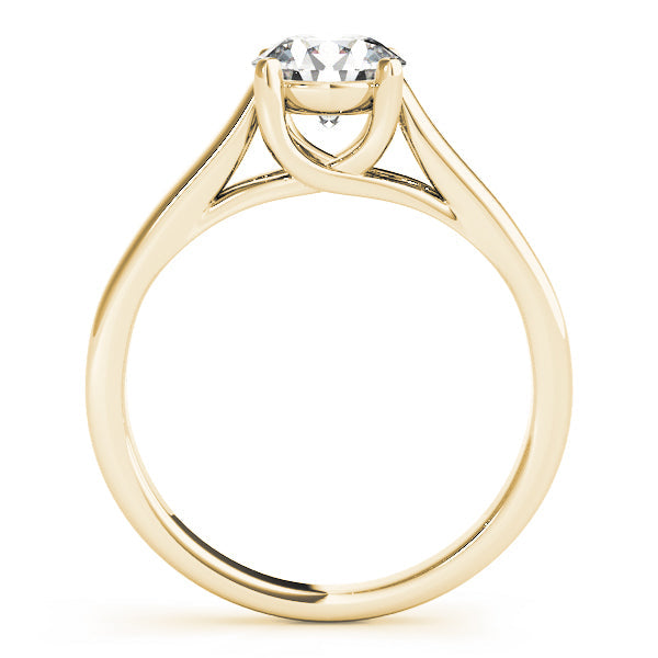 14K Yellow Gold Round Brilliant Diamond Trellis Solitaire Engagement Ring (1ct)