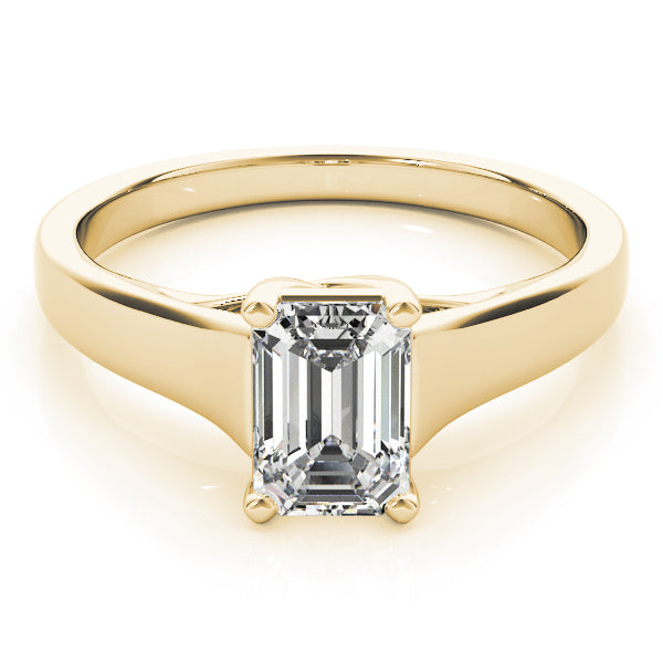 14K Yellow Gold Emerald Cut Diamond Trellis Solitaire Engagement Ring (1ct)