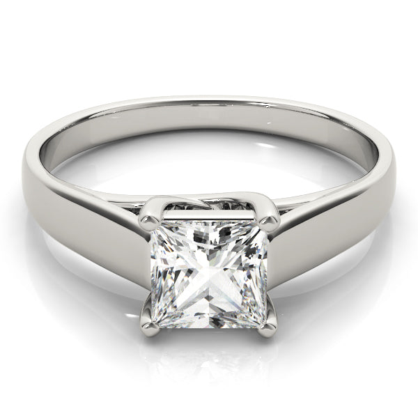 14K White Gold Princess Cut Diamond Trellis Solitaire Engagement Ring (1ct)