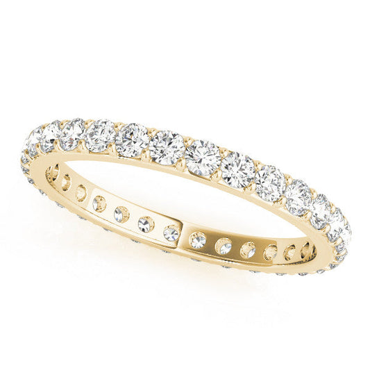 14K Yellow Gold Round Brilliant Diamond Pave Eternity Ring (.40ctw)