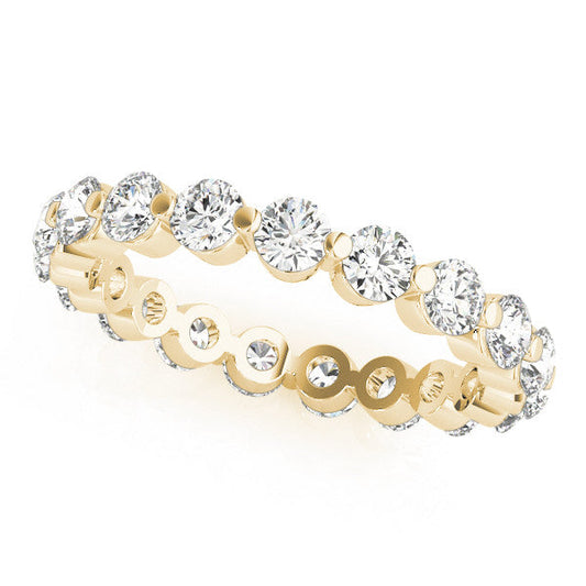 14K Yellow Gold Round Brilliant Diamond Shared Prong Eternity Ring (.62ctw)