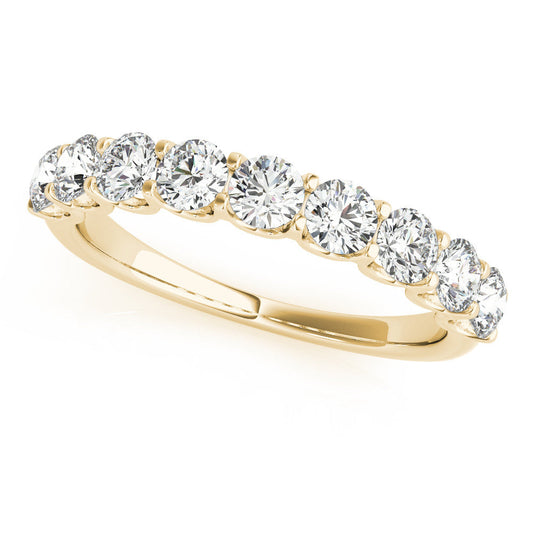 14K Yellow Gold Round Brilliant Diamond U Prong Wedding Ring (1ctw)