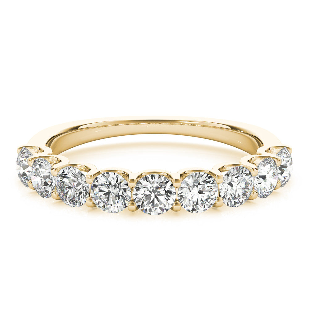 14K Yellow Gold Round Brilliant Diamond U Prong Wedding Ring (1ctw)