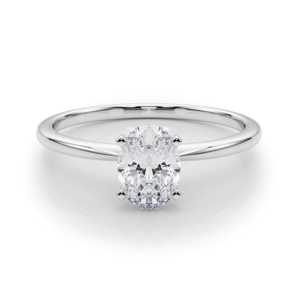 14K White Gold Lab-Grown Oval Diamond Engagement Ring (1ct)