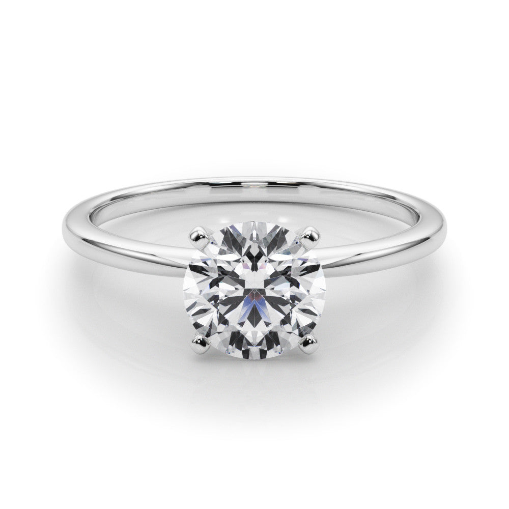 14K White Gold Lab-Grown Round Brilliant Diamond Engagement Ring (1ct)