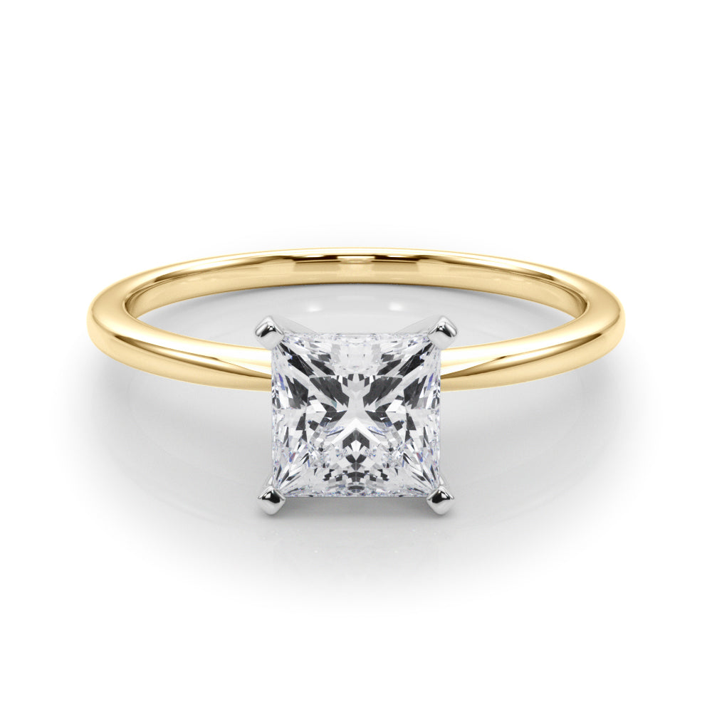 14K Yellow Gold Lab-Grown Princess Cut Diamond Engagement Ring - Options Available