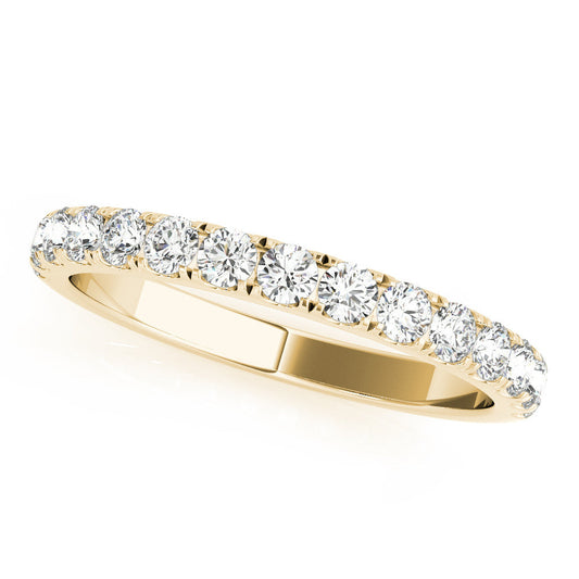 14K Yellow Gold Round Brilliant Diamond Pave Wedding Ring (.25ctw)