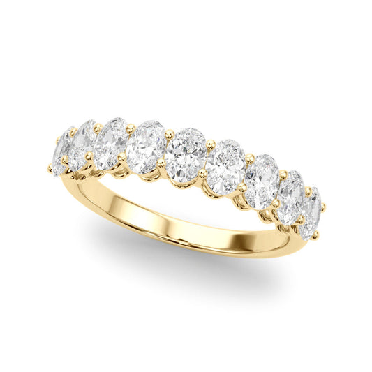 14K Yellow Gold Oval Diamond Basket Set Wedding Ring (1ctw)