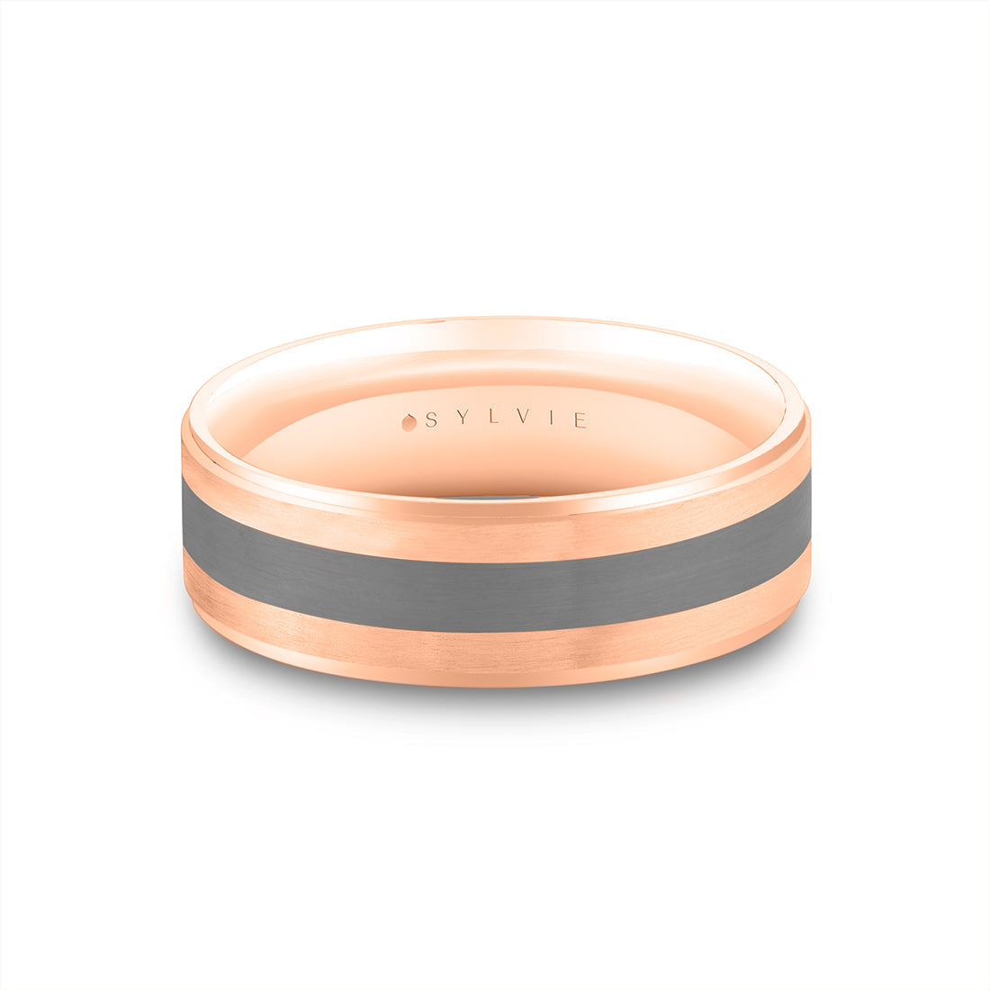 Heritage Brushed Two Tone Mens Band - Kingston