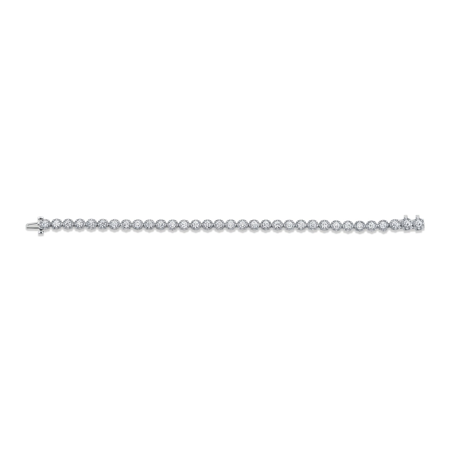 18K White Gold Forevermark Diamond Halo Bracelet (5.50ctw)