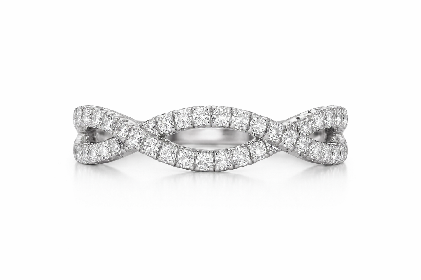 White Gold Diamond Twisted Band