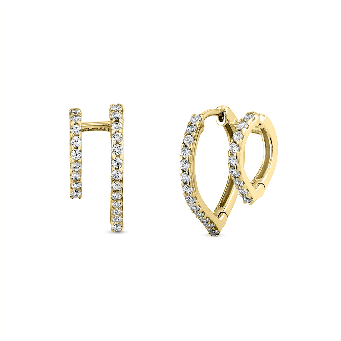 14K Shell Héritage Shell Shaped Diamond Earrings