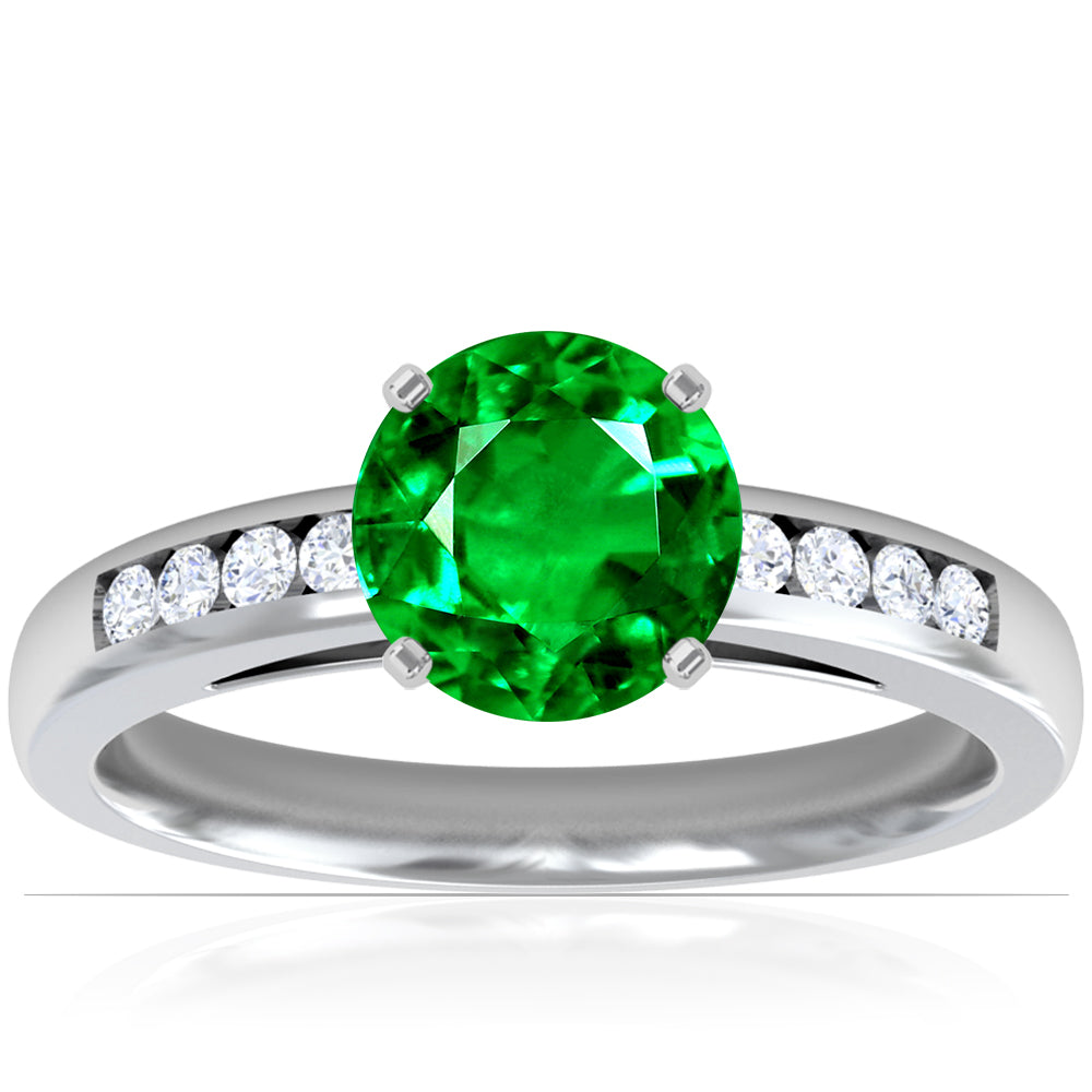 Platinum Oval Emerald And Diamond Halo Ring (2.23ctw)
