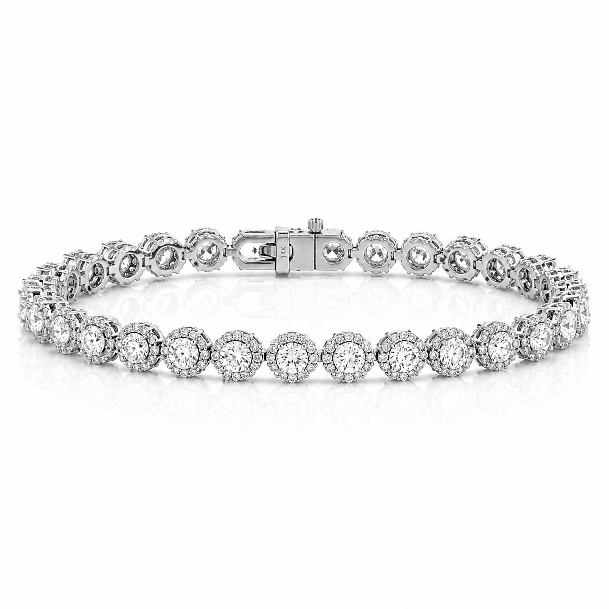 White Gold Forevermark Floral Line Bracelet