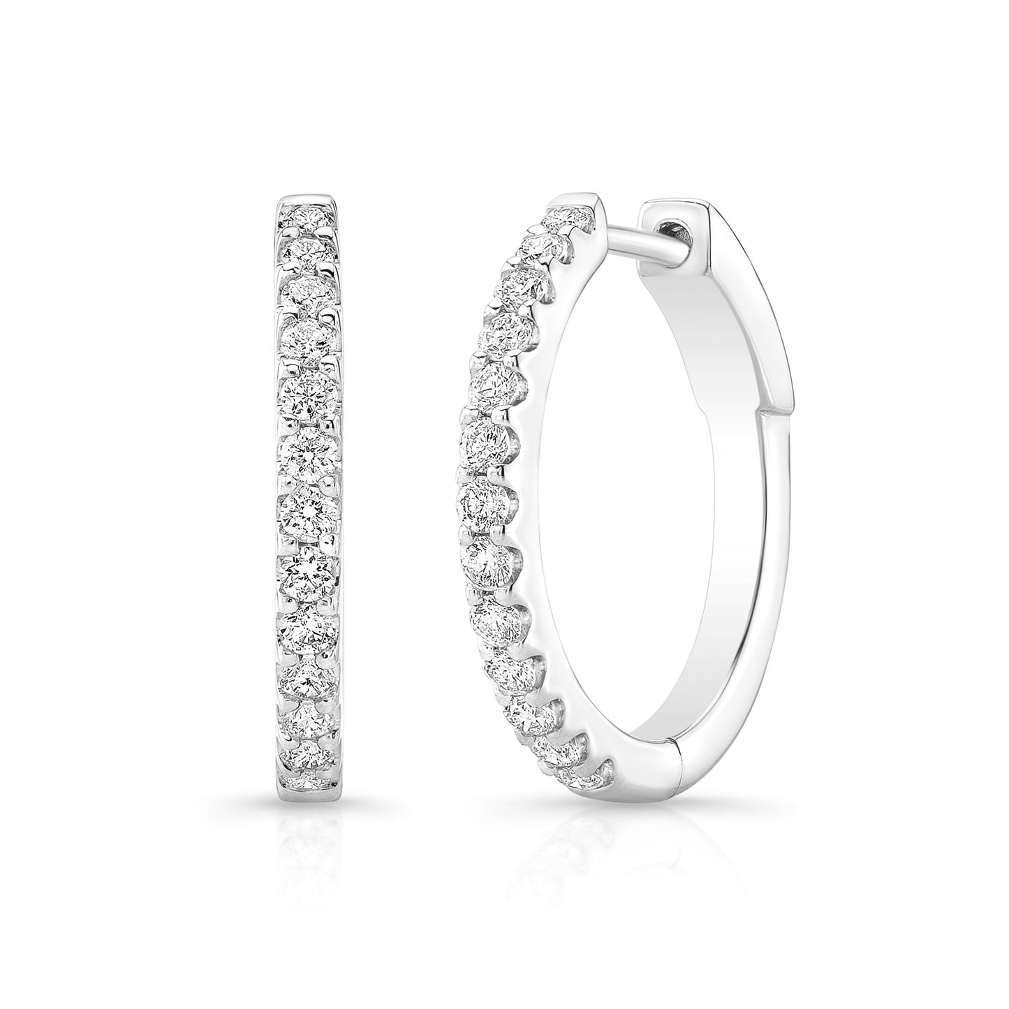 14K White Gold Diamond Hoop Earrings (.51ctw)