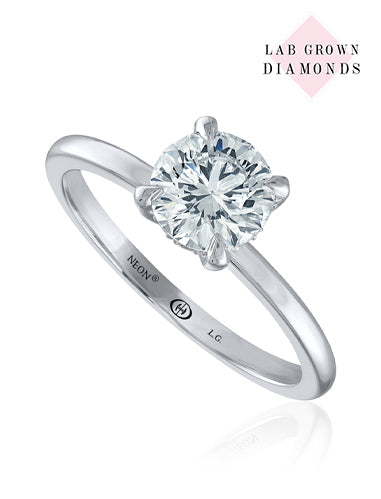 14K White Gold Crisscut Lab-Grown Round Brilliant Diamond Hidden Halo Engagement Ring (1.12ctw)