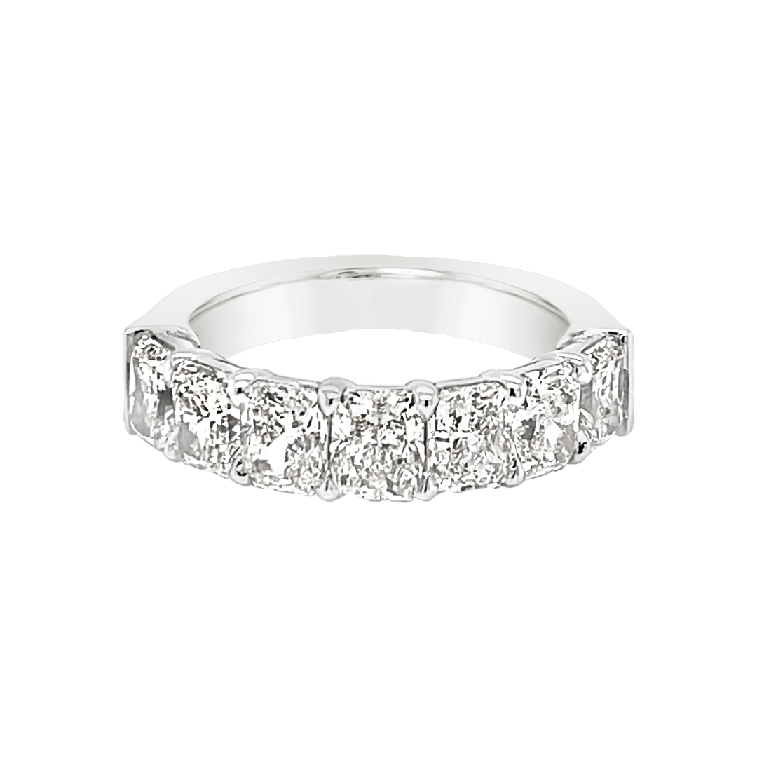 18K White Gold Radiant Cut Diamond Anniversary Ring (3.51ctw)