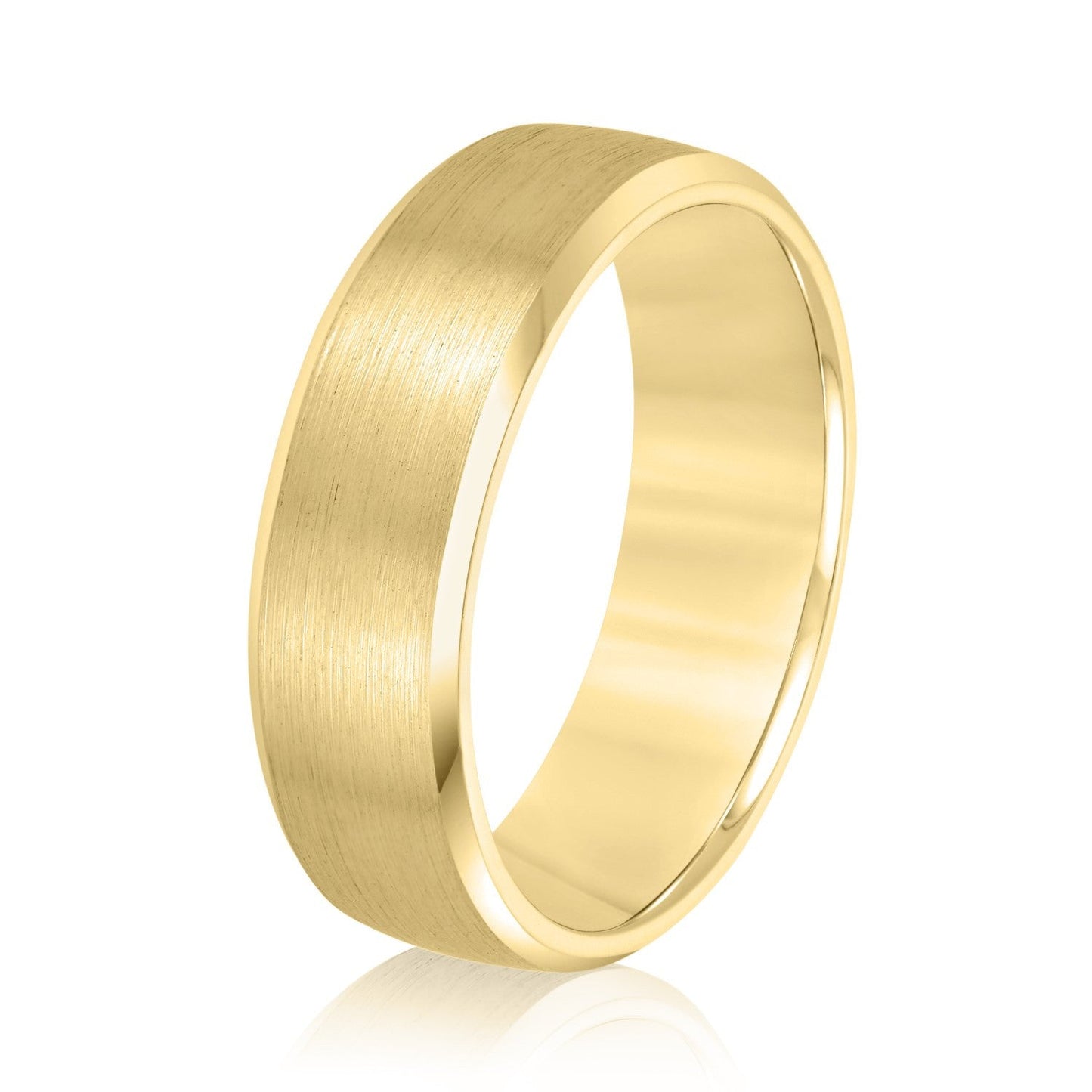 14K Yellow Gold Men's 6MM Wedding Ring With Satin Finish