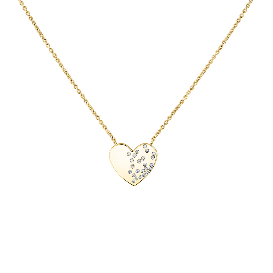 14K Éternelle Scattered Diamond Heart Necklace